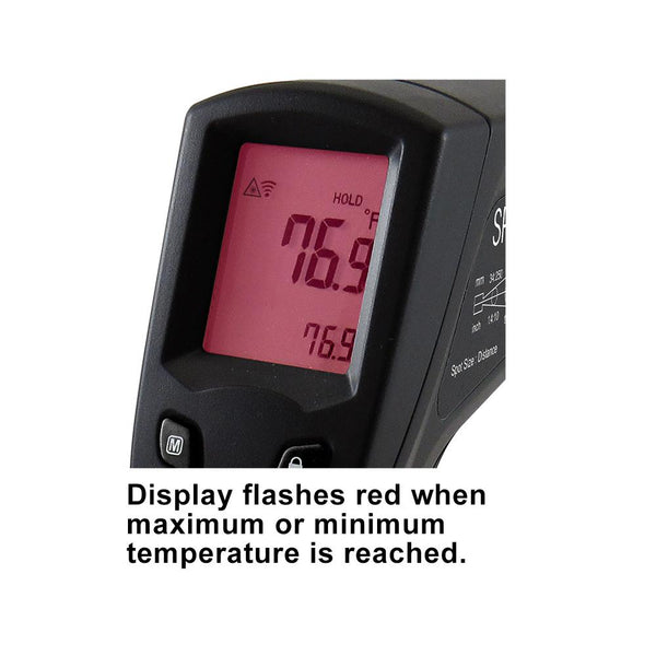 Advanced Infrared Thermometer Gun with Alarm 12:1 / 1400ºF | Sper Scientific Direct