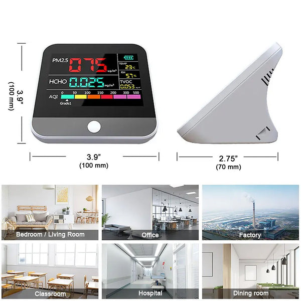 Compact Desktop Air Quality Monitor 